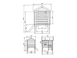 Casa stilt para crianças - 1.1m² / 182x146xH205cm - M501B