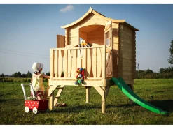 Casa stilt para crianças com slide - 1.1m² / 112x146xH212 cm - M550A