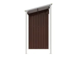Casinha de jardim cabana depósito galpão externo galpão de ferramentas robusto com telhado estendido 277 x 110,5 x 181 cm aço marrom 02_0022219