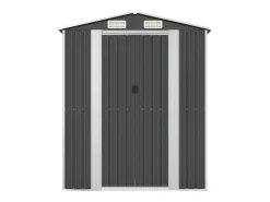 Casinha de jardim cabana depósito galpão externo galpão robusto para ferramentas 192 x 108 x 223 cm aço galvanizado antracite 02_0022194