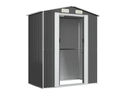 Casinha de jardim cabana depósito galpão externo galpão robusto para ferramentas 192 x 108 x 223 cm aço galvanizado antracite 02_0022194