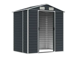 Casinha de jardim cabana depósito galpão externo galpão robusto para ferramentas 191 x 130 x 198 cm aço galvanizado antracite 02_0022183
