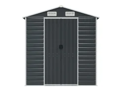 Casinha de jardim cabana depósito galpão externo galpão robusto para ferramentas 191 x 130 x 198 cm aço galvanizado antracite 02_0022183