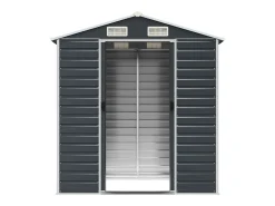Casinha de jardim cabana depósito galpão externo galpão robusto para ferramentas 191 x 130 x 198 cm aço galvanizado antracite 02_0022183