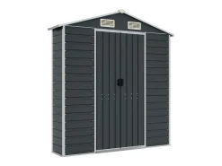 Casinha de jardim cabana depósito galpão externo galpão robusto para ferramentas 191 x 130 x 198 cm aço galvanizado antracite 02_0022183