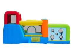Castelo inflável com trampolins, soprador, slide, basquete, 3 a 8 anos, 410x315x203cm