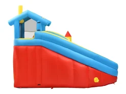 Castelo insuflável 5 em 1 para crianças com escorrega e piscina - Tecido Oxford azul 364x315x239 cm