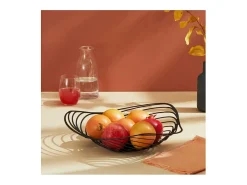 Centro de mesa Alessi Trinity em aço inox preto, design espiral inspirado no náutilo, diâmetro 43 cm