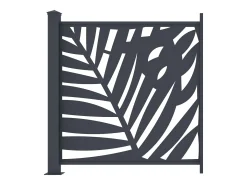 Cerca de alumínio antracite com padrão tropical kit de extensão A114 x L110 cm BRAMENO
