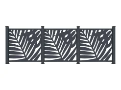 Cerca de alumínio antracite com padrão tropical kit de extensão A114 x L110 cm BRAMENO