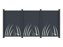 Cerca de alumínio com motivo vegetal kit de extensão A164 x L110 cm Antracite BRAMENO