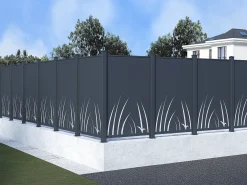 Cerca de alumínio com motivo vegetal kit de extensão A164 x L110 cm Antracite BRAMENO