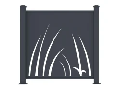 Cerca de alumínio com motivo vegetal kit inicial A114 x L118 cm Antracite BRAMENO