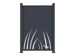 Cerca de alumínio com padrão vegetal kit inicial A164 x L118 cm Antracite BRAMENO