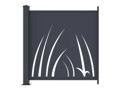 Cerca de alumínio com padrão vegetal kit de extensão A114 x L110 cm Antracite BRAMENO