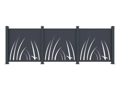 Cerca de alumínio com padrão vegetal kit de extensão A114 x L110 cm Antracite BRAMENO