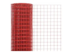 Cerca de Arame Galinheiro Vermelha 10x1m em Aço Revestido com PVC