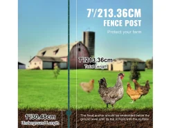 Cerca de Estacas de Metal SucceBuy Embalagem de 10 Postes de Vedação em Formato T de 213.36 cm, Verde