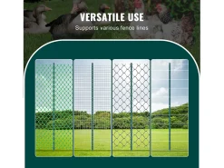 Cerca de Estacas de Metal SucceBuy Embalagem de 10 Postes de Vedação em Formato T de 182.88 cm, Verde