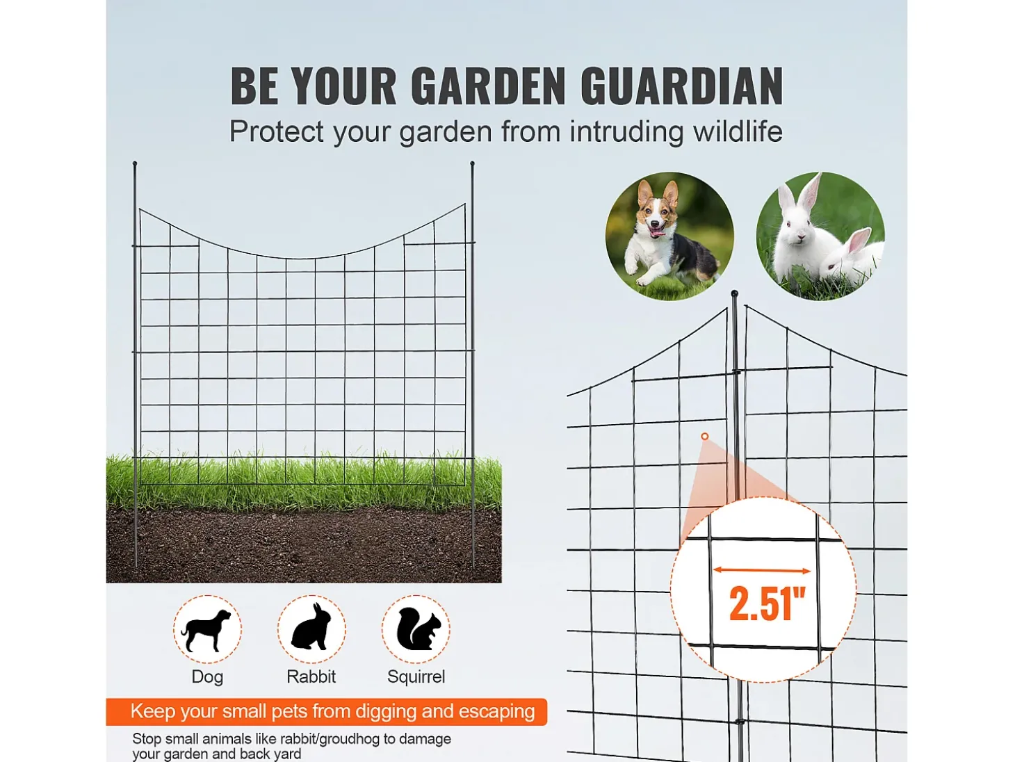 Cerca de Jardim SucceBuy 93x75 cm, Barreira Robusta para Animais, Lote de 5, para Cão Pátio Terraço Exterior