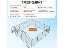 Cerca de Piscina SucceBuy, Cerca Removível de Segurança Plegável, Barreira de Piscina Enterrada, 1,21x14,63 m, 340 g/m², para Proteção de Crianças e Animais