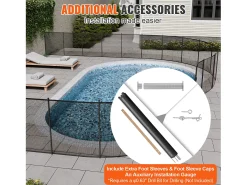 Cerca de Piscina SucceBuy, Cerca Removível de Segurança Plegável, Barreira de Piscina Enterrada, 1,21x14,63 m, 340 g/m², para Proteção de Crianças e Animais