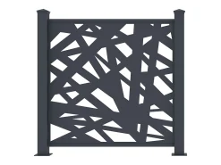 Cerca em alumínio com padrão geométrico kit inicial A114 x L118 cm Antracite BRAMENO