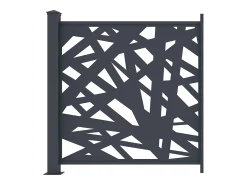 Cerca em alumínio com padrão geométrico kit de extensão A114 x L110 cm Antracite BRAMENO