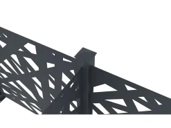 Cerca em alumínio com padrão geométrico kit de extensão A114 x L110 cm Antracite BRAMENO