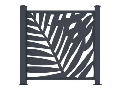 Cerca para instalar em alumínio antracite com padrão tropical kit inicial A114 x L118 cm BRAMENO