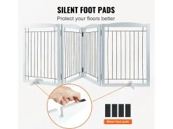 Cercado Dobrável para Cães SucceBuy, 81 x 245cm cm, Independente, para Passagens Largas e Estreitas, Uso Interno, Branco