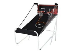 Cesta de Basquetebol Dobrável, SucceBuy, Jogo de Basquetebol de Arcada Dobrável para Interior com Tacada Dupla para 2 Jogadores e 5 Bolas