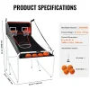Cesta de Basquetebol, SucceBuy Indoor Double Shot Jogo de Arcade de Basquetebol Dobrável, 2 Jogadores, 4 Bolas