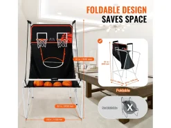 Cesta de Basquetebol, SucceBuy Indoor Double Shot Jogo de Arcade de Basquetebol Dobrável, 2 Jogadores, 4 Bolas