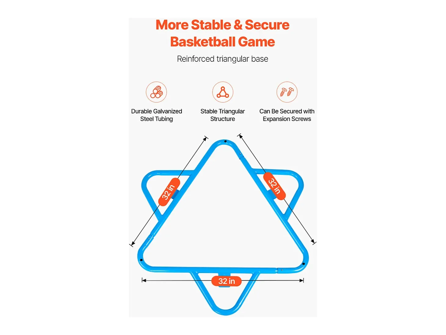 Cesta de Basquetebol SucceBuy Cesto de Basquetebol Infantil, Suporte Portátil com 4 Aros e Altura Ajustável