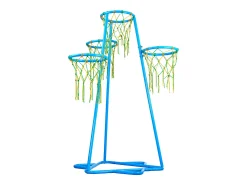 Cesta de Basquetebol SucceBuy Cesto de Basquetebol Infantil, Suporte Portátil com 4 Aros e Altura Ajustável