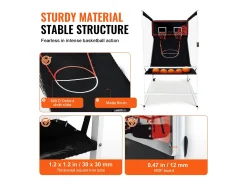 Cesto de Basquete SucceBuy Jogo de Basquetebol Indoor Double Shot para 2 Jogadores e 5 Bolas