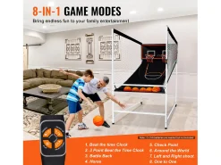 Cesto de Basquete SucceBuy Jogo de Basquetebol Indoor Double Shot para 2 Jogadores e 5 Bolas