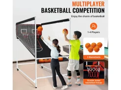 Cesto de Basquete SucceBuy Jogo de Basquetebol Indoor Double Shot para 2 Jogadores e 5 Bolas