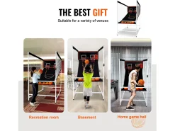 Cesto de Basquete SucceBuy Jogo de Basquetebol Indoor Double Shot para 2 Jogadores e 5 Bolas