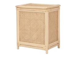 Cesto de roupa em vime com palhinha com tampa, C. 45 x P. 33 x A. 56 cm, Natural, CALYMA