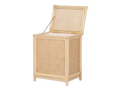 Cesto de roupa em vime com palhinha com tampa, C. 45 x P. 33 x A. 56 cm, Natural, CALYMA