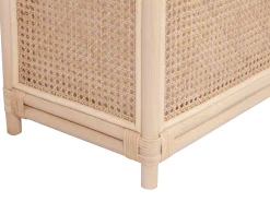 Cesto de roupa em vime com palhinha com tampa, C. 45 x P. 33 x A. 56 cm, Natural, CALYMA