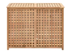 Cesto de Roupa Suja de Madeira de Nogueira com Dois Compartimentos - 87,5x46x67 cm