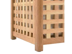 Cesto de Roupa Suja de Madeira de Nogueira com Dois Compartimentos - 87,5x46x67 cm