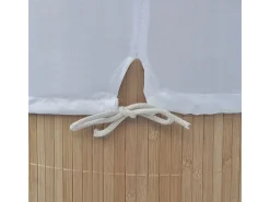 Cesto Oval de Roupa Suja em Bambu Natural para Casa e Decoração