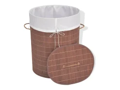 Cesto Oval para Roupa Suja em Bambu Castanho - Elegância e Funcionalidade