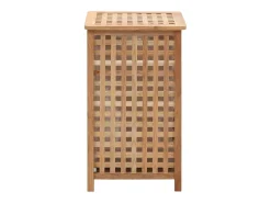 Cesto para Roupa Suja de Madeira Nogueira 39x39x65 cm - Elegante e Funcional