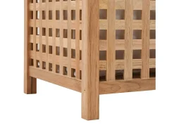Cesto para Roupa Suja de Madeira Nogueira 39x39x65 cm - Elegante e Funcional