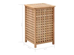 Cesto para Roupa Suja de Madeira Nogueira 39x39x65 cm - Elegante e Funcional
